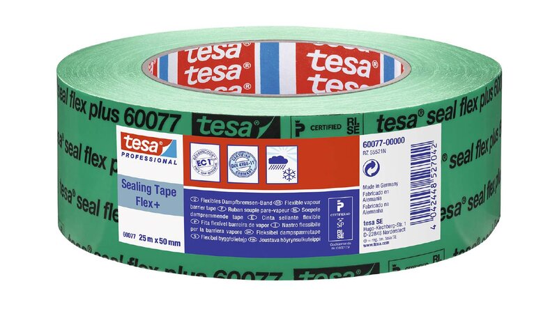 BYGGFOLIETEJP SEAL FLEX+ 60077 TESA GRÖN ARMERAD 50MMX25M