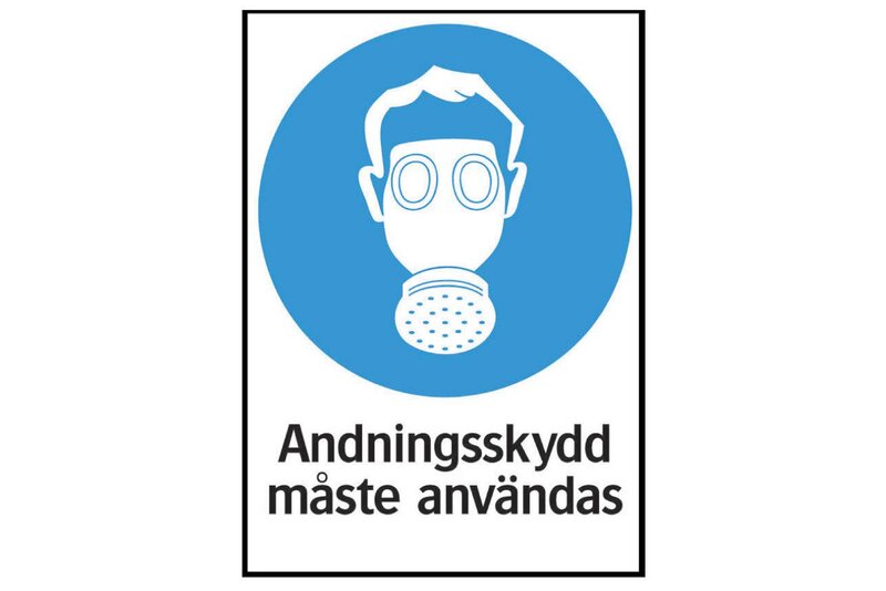 SKYLT 352314 PÅBUD ANDNINGSSKYDD 210X297MM