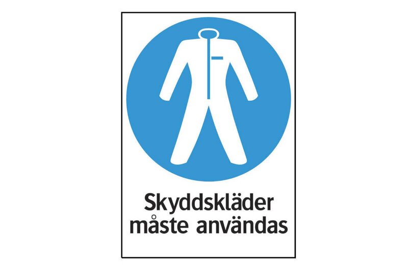 SKYLT 356214 PÅBUD SKYDDSKLÄDER 210X297MM